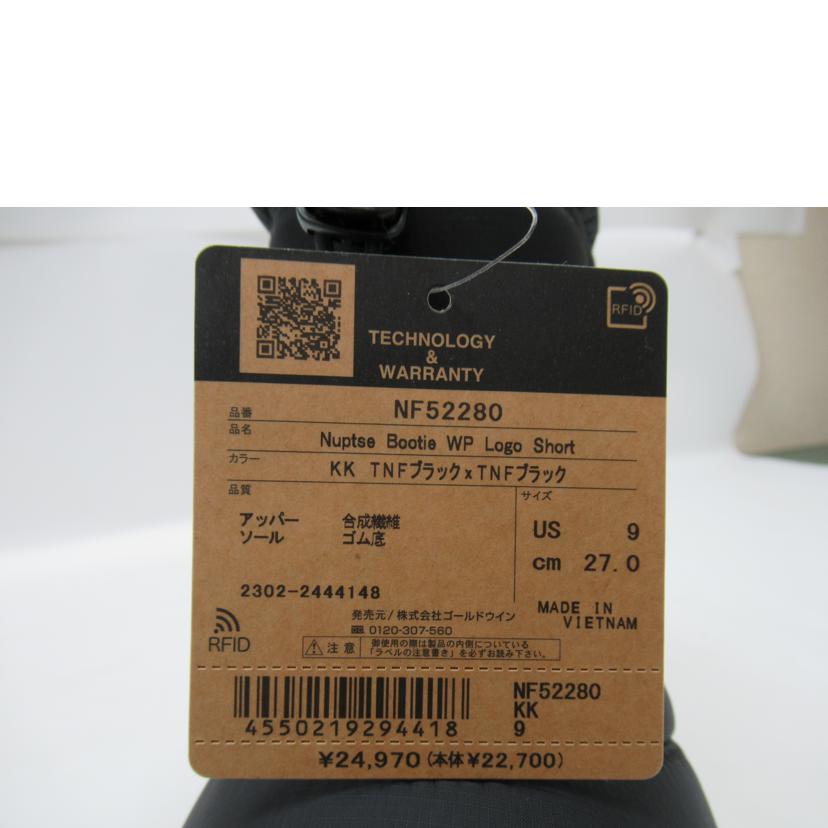 THE NORTH FACE/Nuptse Bootie WP VII/Logo/Short/1226/NF52280//SAランク/63