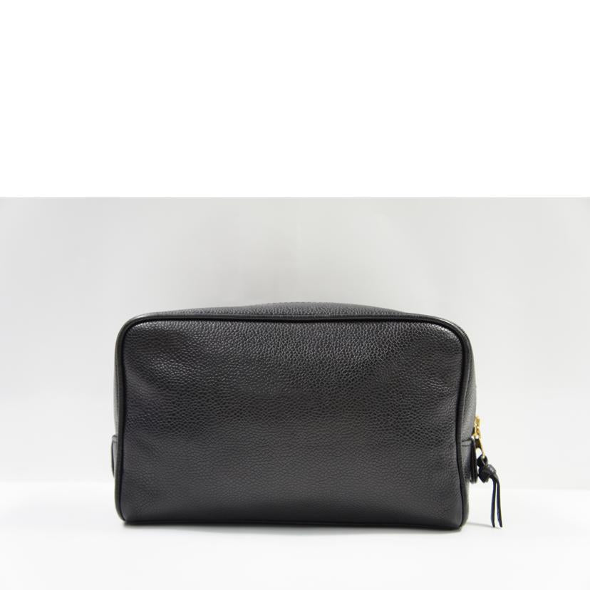 CHANEL シャネル/キャビアスキンコスメポーチ/黒//4259037/ABランク/75