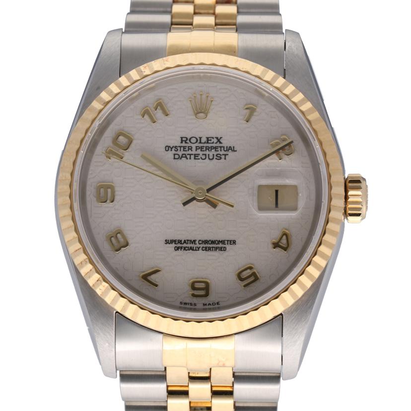 ROLEX ロレックス 1997年頃製造 K18YG コンビ ホリコン 自動巻き アイボリー/デイトジャスト/コンピューター文字盤/U番/16233//U972305(1997)/SAランク/75