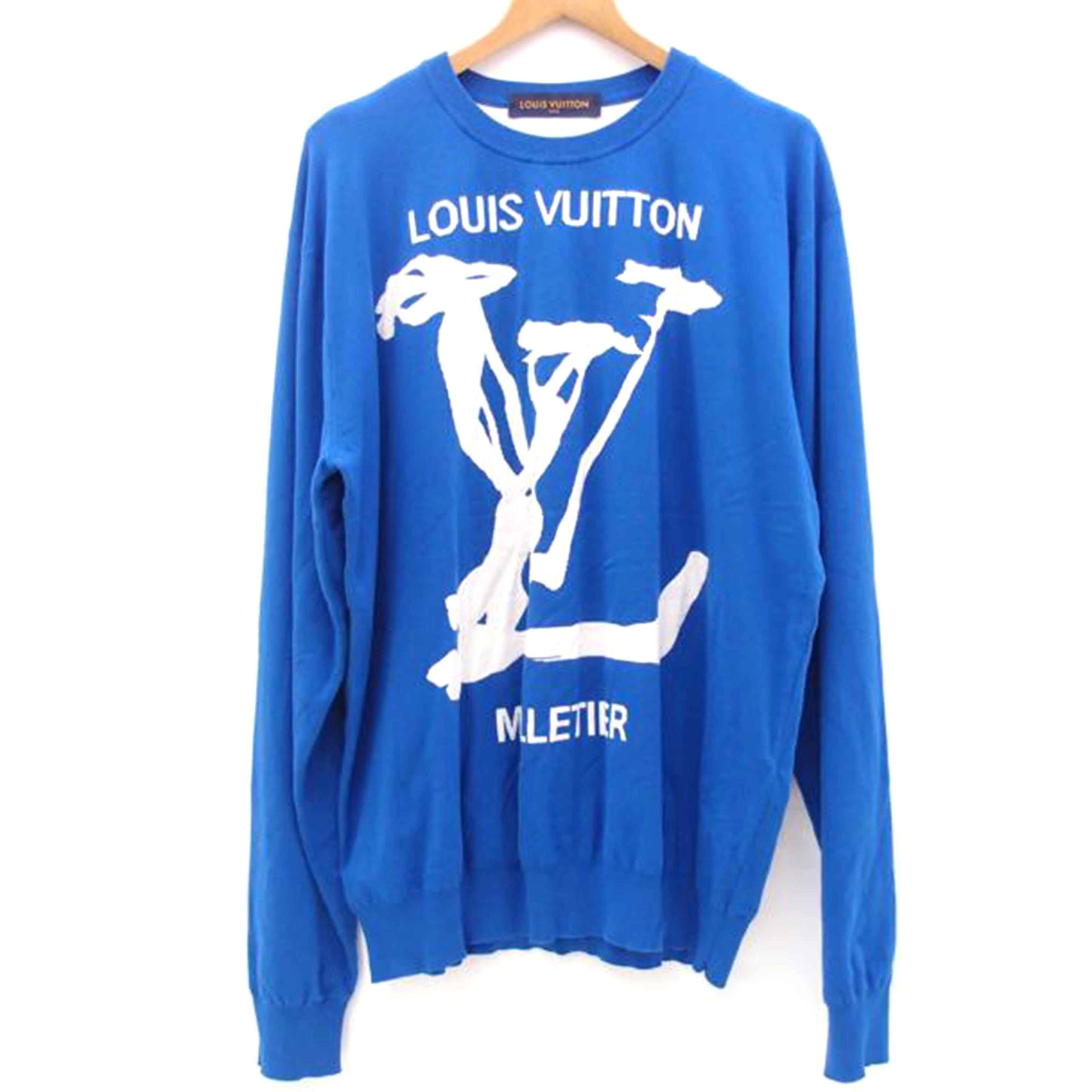 Louis Vuitton ルイヴィトン/スクリンブルインターシャクルーネックニット(ブルー)/RM201 TZC HIN81W//Aランク/69