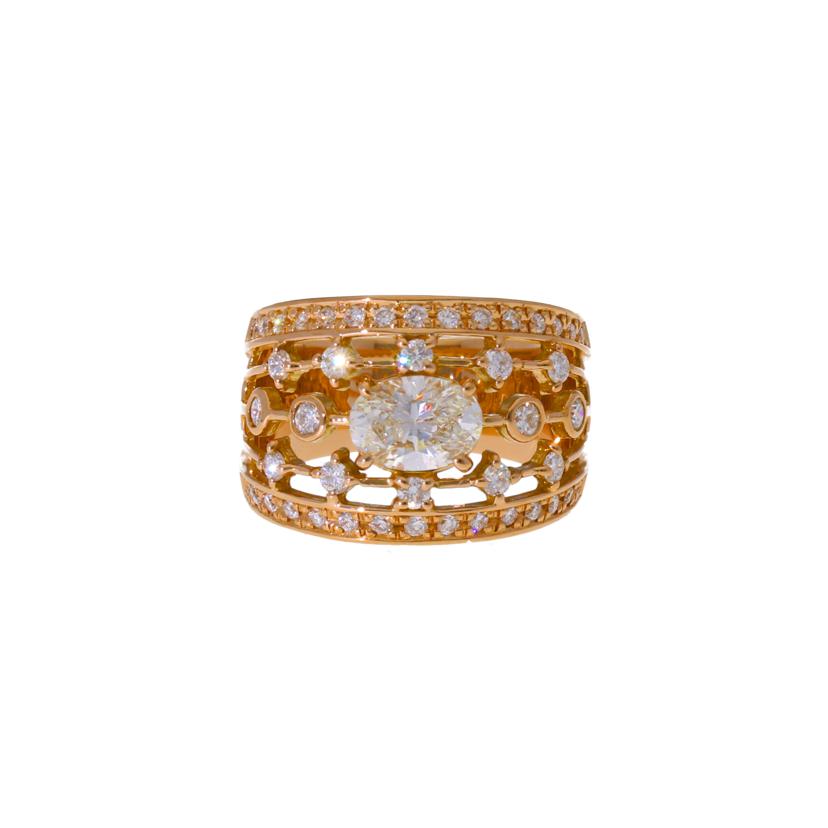 / ◎ K18ダイヤリング1.032/0.75ct//Aランク/75