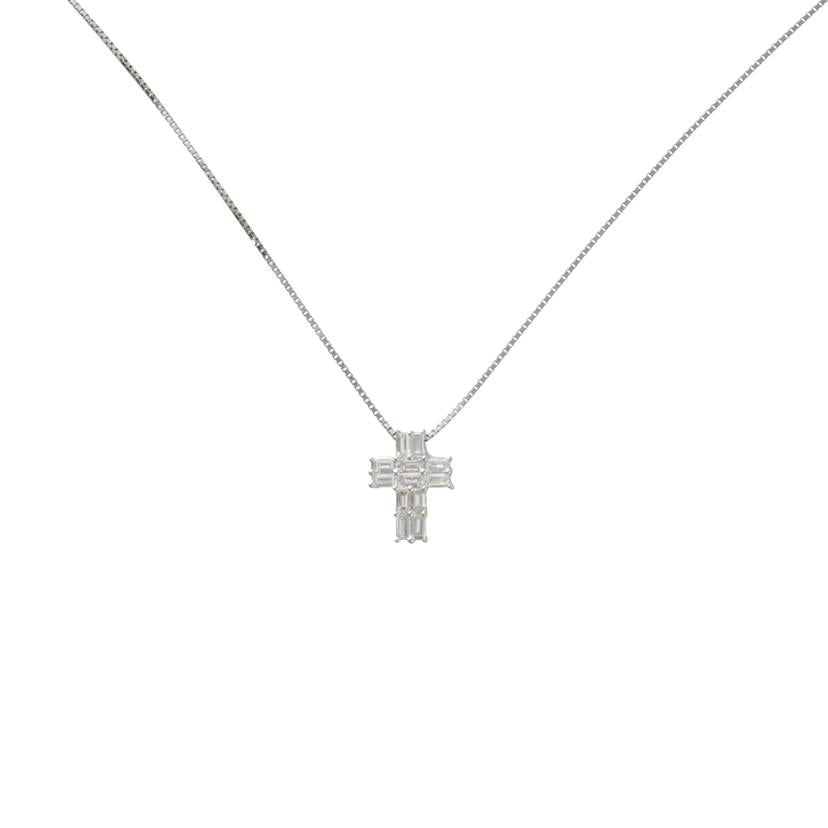 K18WG/PT850ダイヤネックレス0.50ct//Aランク/95