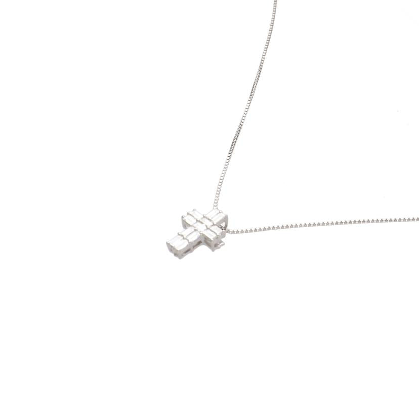 K18WG/PT850ダイヤネックレス0.50ct//Aランク/95