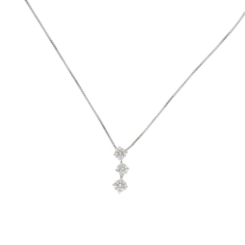 / K18WGダイヤネックレス0.70ct//Aランク/75