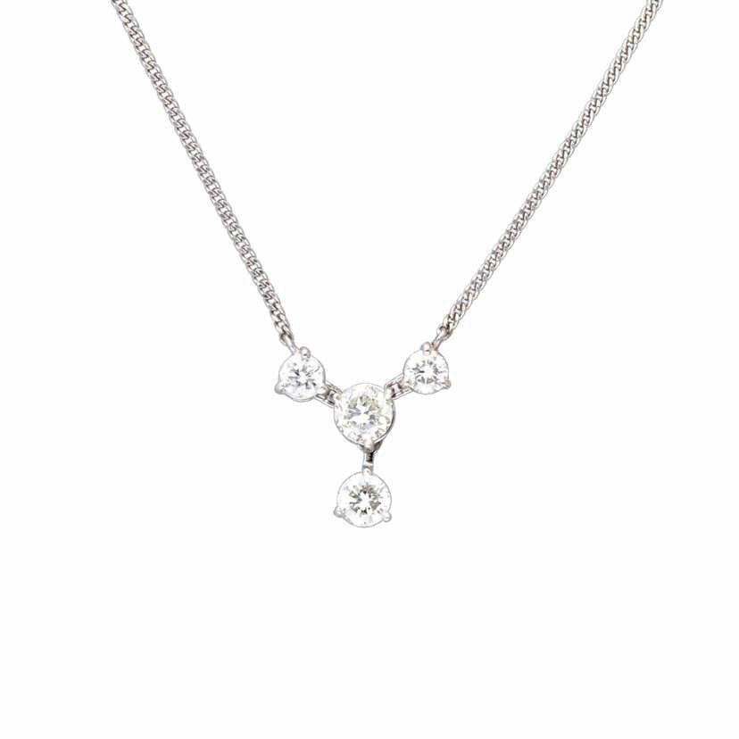 / PT900/850ダイヤネックレス1.00ct//Aランク/75