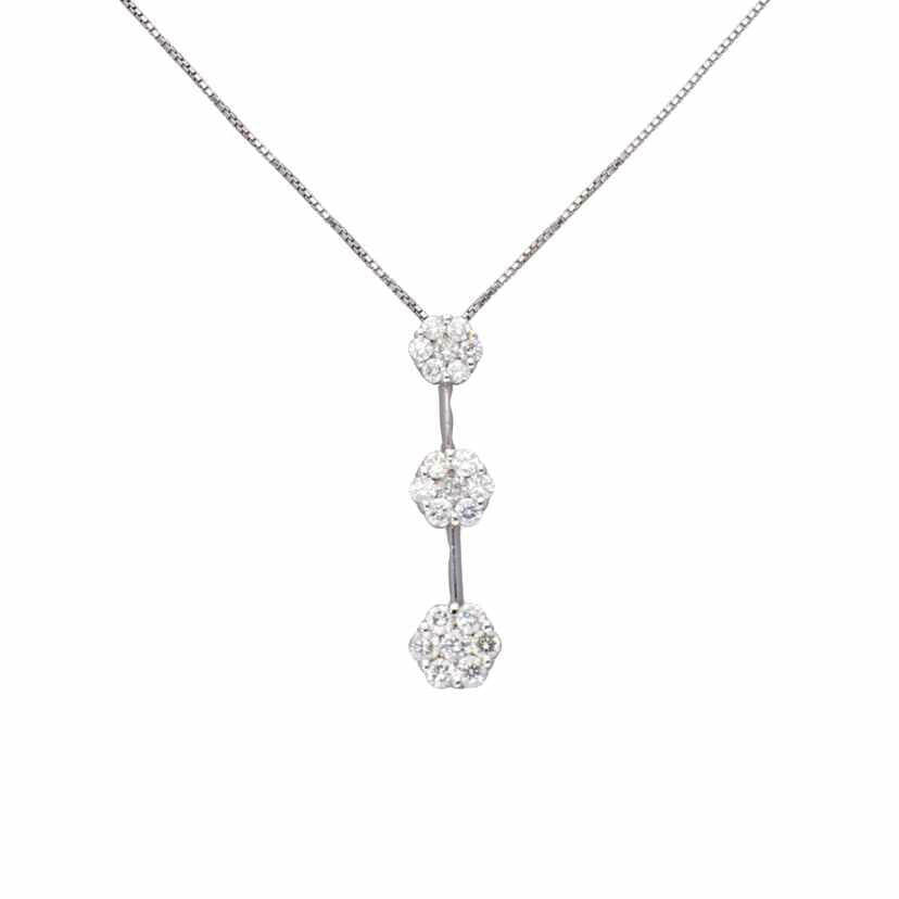 / K18WGダイヤネックレス1.20ct//Aランク/75