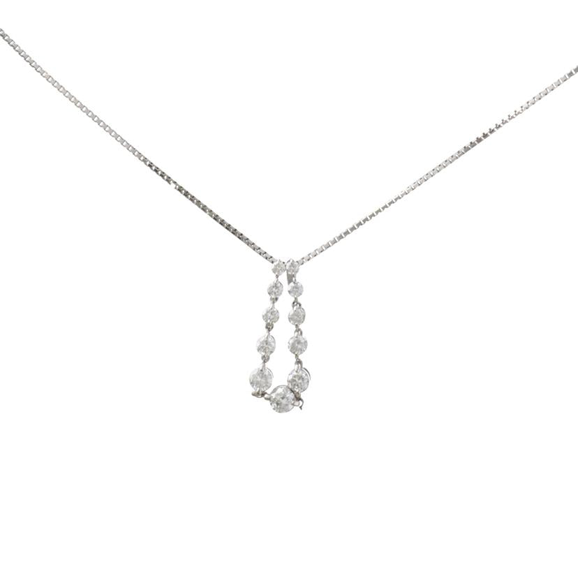 K18WGダイヤネックレス1.20ct//Aランク/95