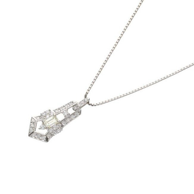 PT900/850ダイヤネックレス0.562/0.50ct//ABランク/75