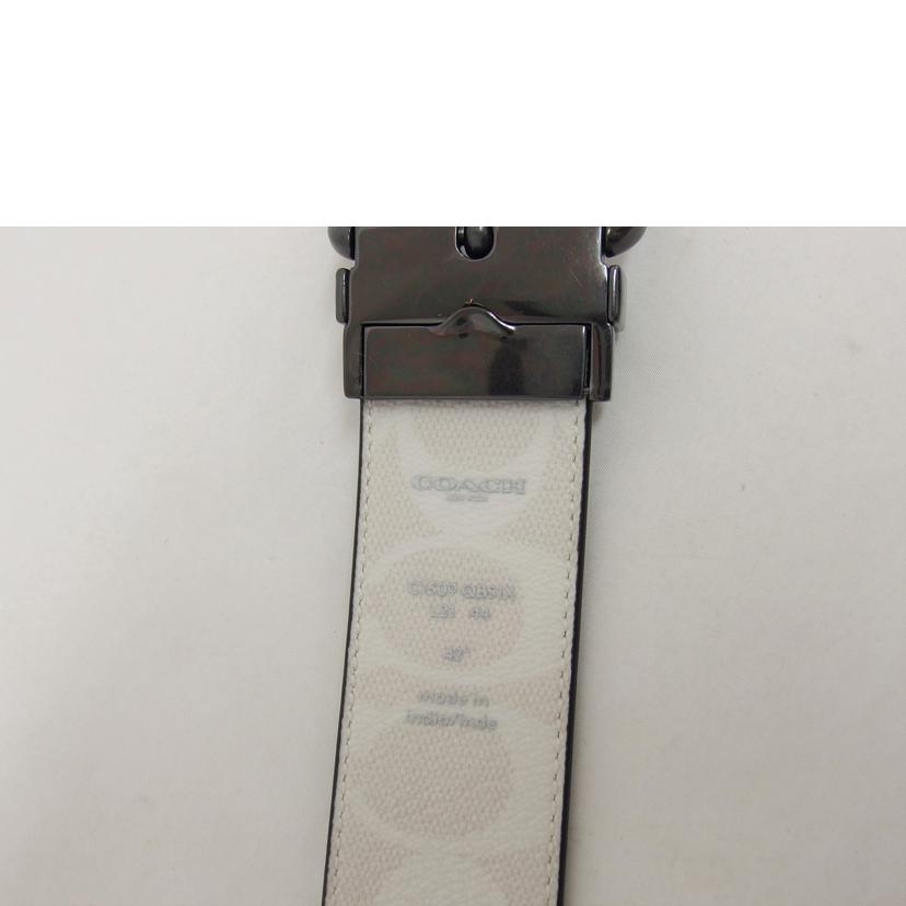 COACH コーチ レザーベルト /シグネチャー/リバーシブルベルト/ライトグレー/C1509//QBS**/Aランク/04