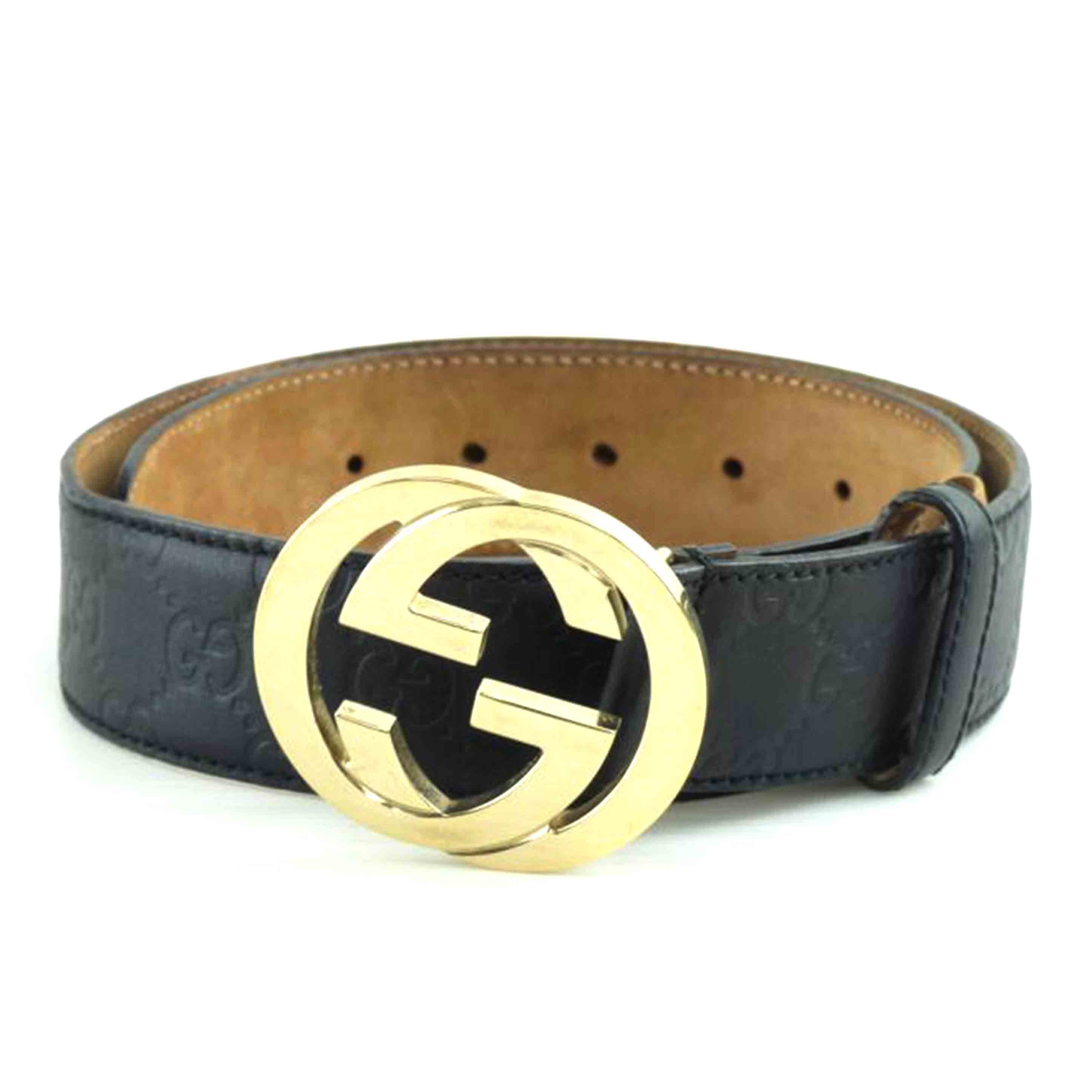 GUCCI グッチ/シマレザーベルト/114976.480199//75.**/Bランク/64