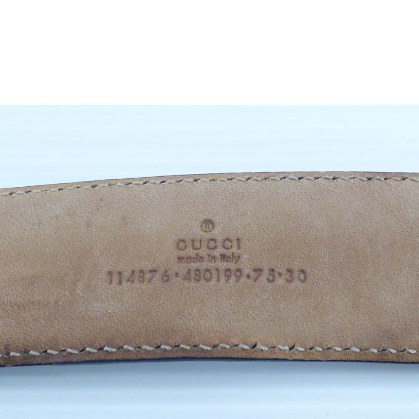 GUCCI グッチ/シマレザーベルト/114976.480199//75.**/Bランク/64