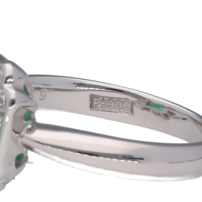 /◎ PT900エメラルドダイヤリングE1.01/D0.69ct//Aランク/75