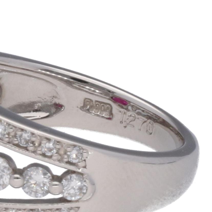 /◎ PT900ルビーダイヤリングR1.270/D0.84ct//Aランク/75