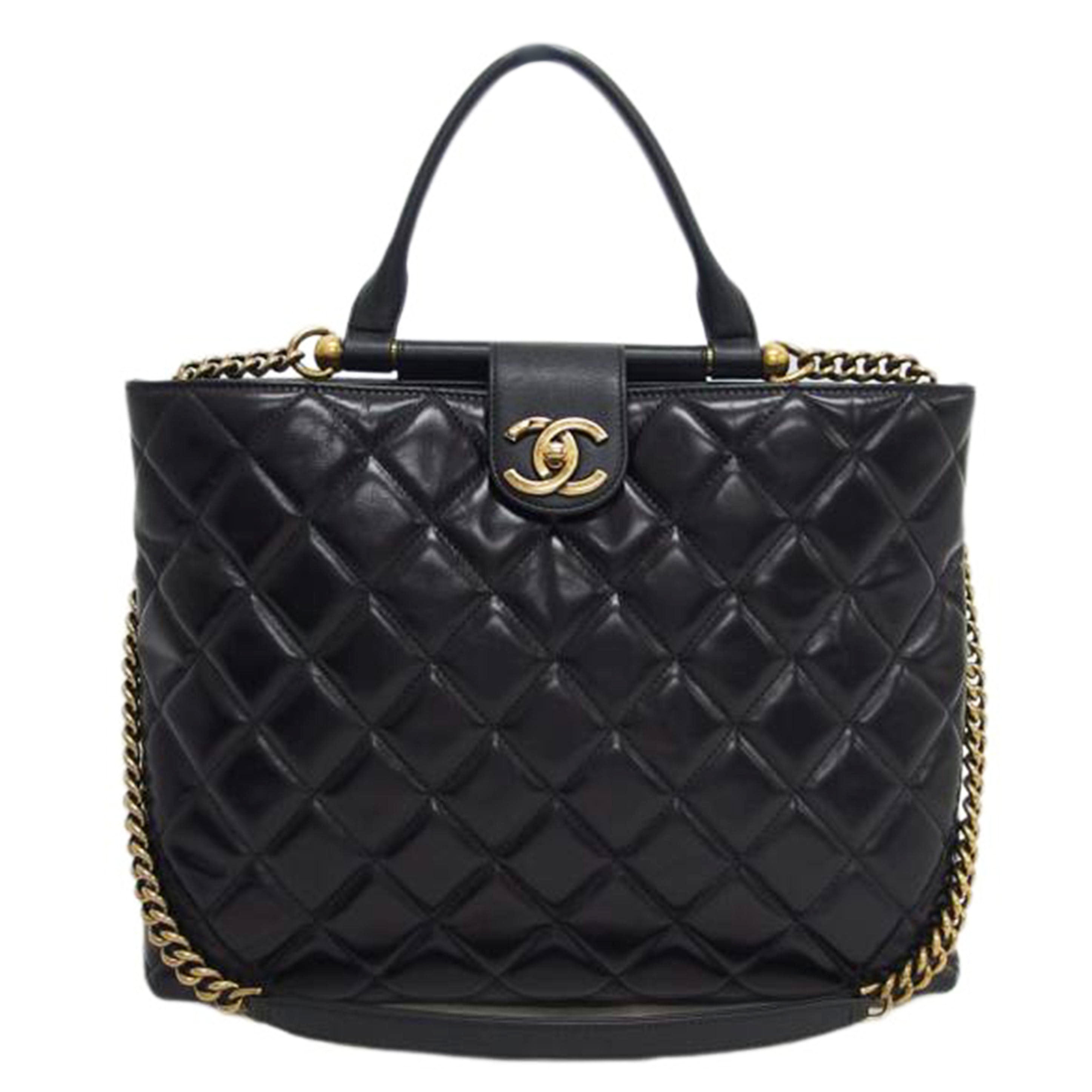 CHANEL シャネル/マトラッセ/レザー2WAYチェーンショルダーバッグ/ブラック//23079924/Aランク/04