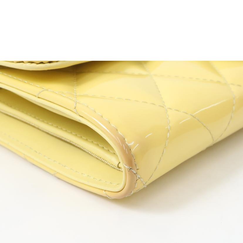 CHANEL シャネル/エナメル三つ折り財布 イエロー//203*****/Bランク/65
