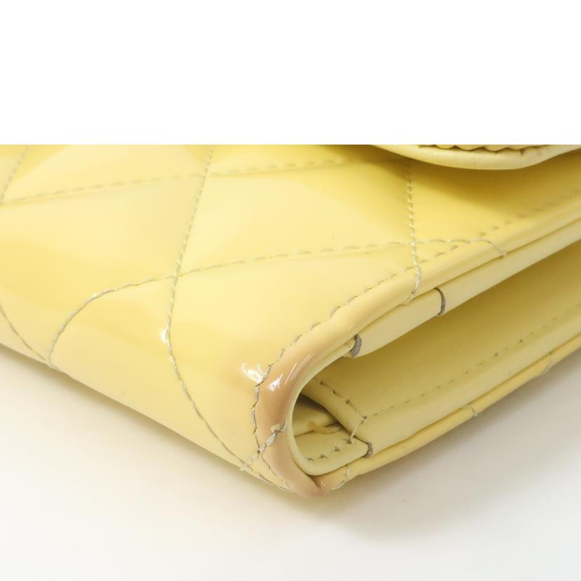 CHANEL シャネル/エナメル三つ折り財布 イエロー//203*****/Bランク/65