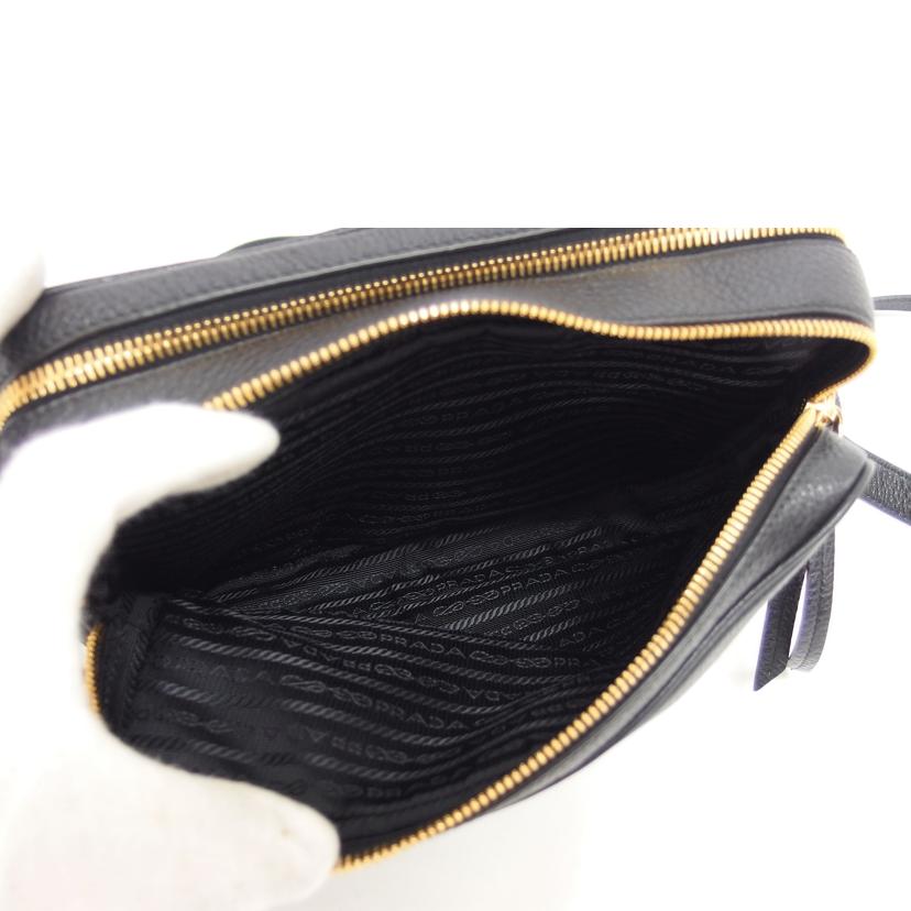 PRADA プラダ Wジップ レザー /ヴィッテロ・フェニックス/ショルダーバッグ/ブラック/1BH079//197**/ABランク/04