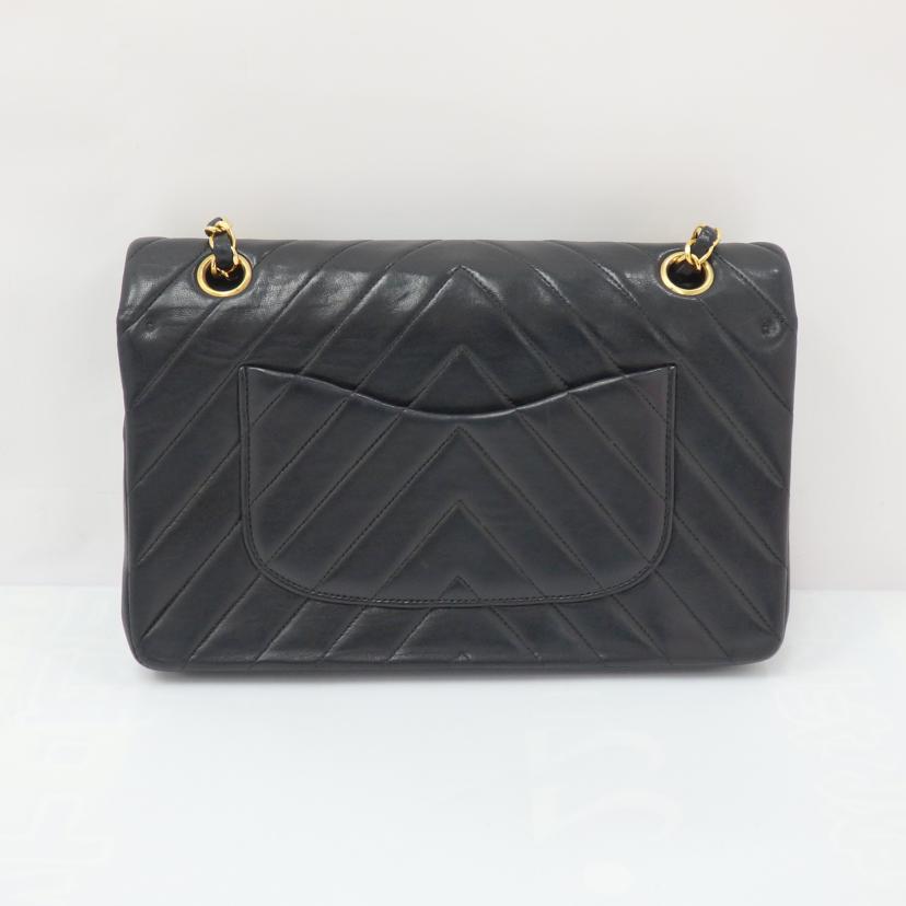 CHANEL シャネル/ラムスキンWフラップVステッチチェーンショルダー//2300048/Bランク/77