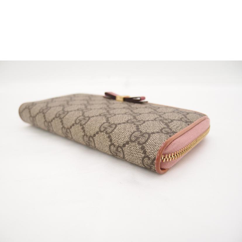 GUCCI グッチ リボン レディース/GGスプリームラウンドファスナー長財布/ピンク/388680//209*/ABランク/69