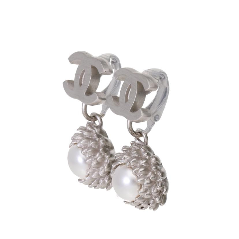 CHANEL シャネル/ココマークフェイクパールイヤリング/シルバー//ABランク/75