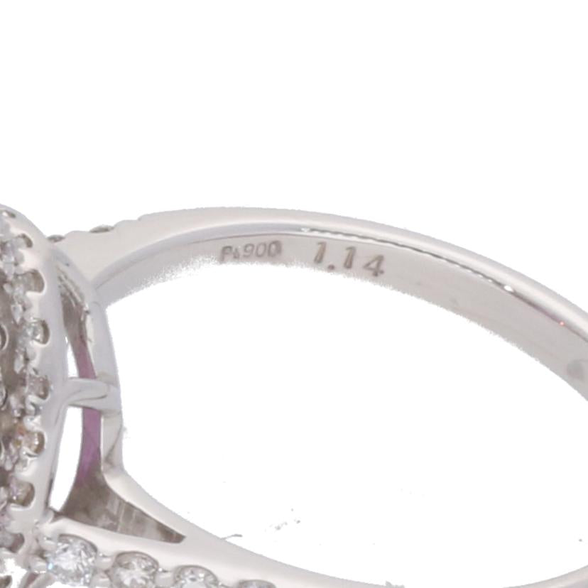 ◎ Pt900ピンクサファイアダイヤリング1.14/D0.31ct//Aランク/75
