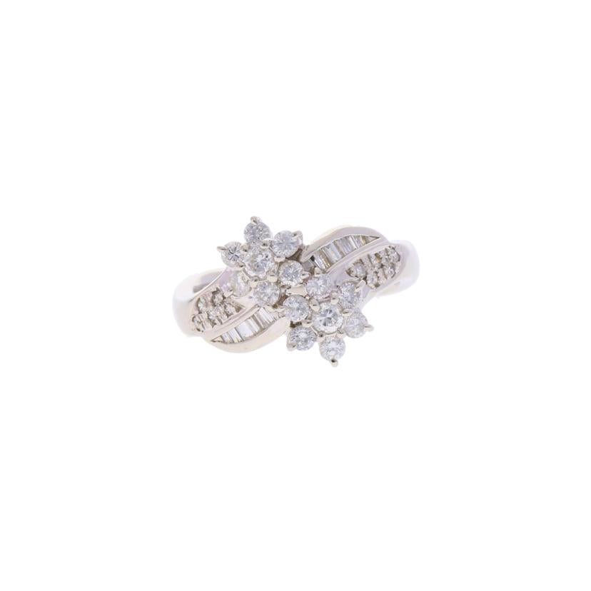 / Pt900ダイヤリング0.67/0.15ct//Aランク/75