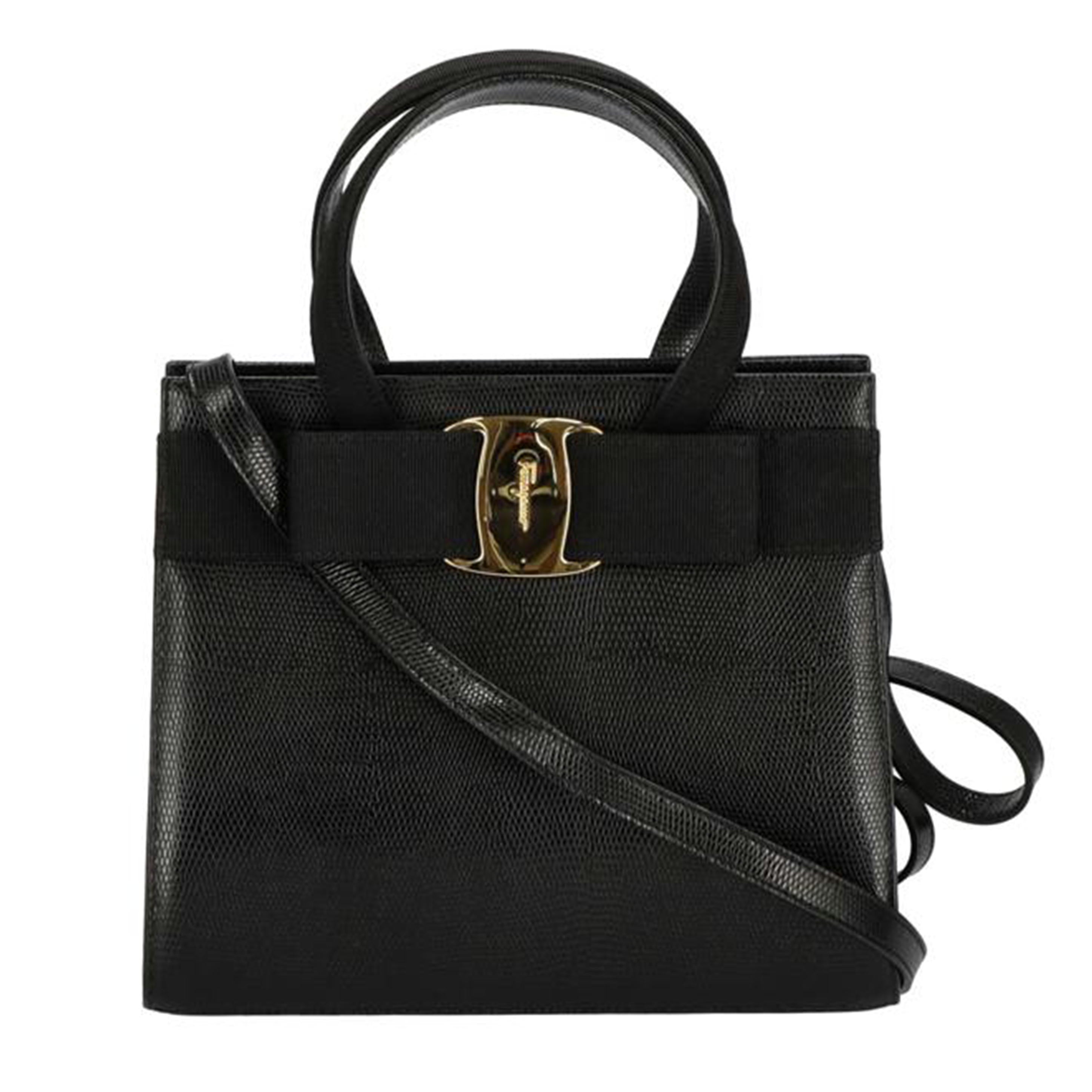 Ferragamo サルヴァトーレフェラガモ ファラガモ バッグ ブランドバッグ 斜め掛け ハンドバッグ レディース ブラック 黒 ゴールド/ヴァラリボン2WAYショルダー/BA21//4178/ABランク/75