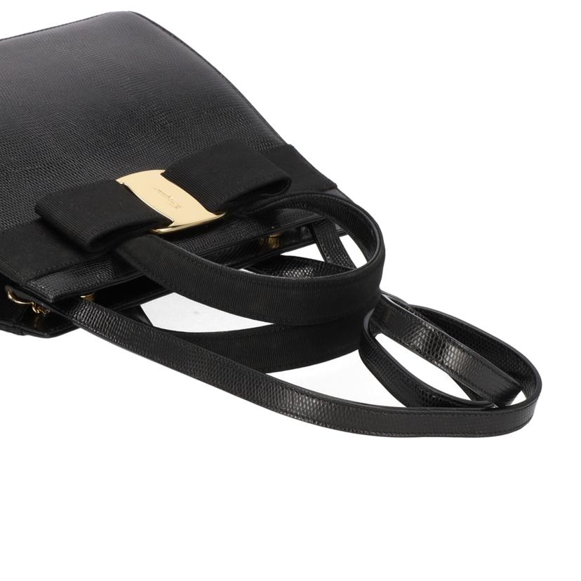 Ferragamo サルヴァトーレフェラガモ ファラガモ バッグ ブランドバッグ 斜め掛け ハンドバッグ レディース ブラック 黒 ゴールド/ヴァラリボン2WAYショルダー/BA21//4178/ABランク/75