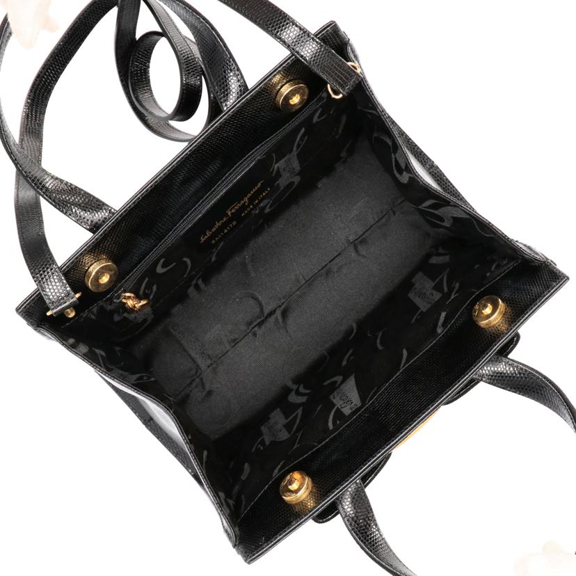 Ferragamo サルヴァトーレフェラガモ ファラガモ バッグ ブランドバッグ 斜め掛け ハンドバッグ レディース ブラック 黒 ゴールド/ヴァラリボン2WAYショルダー/BA21//4178/ABランク/75