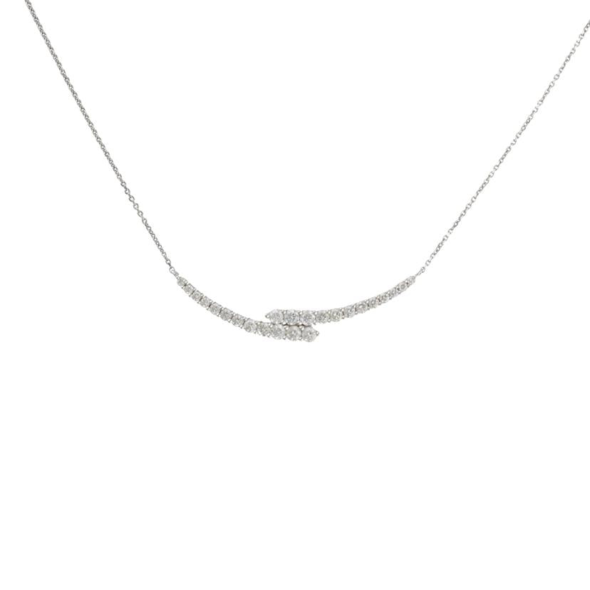 / K18WGダイヤネックレス1.00ct//Aランク/75