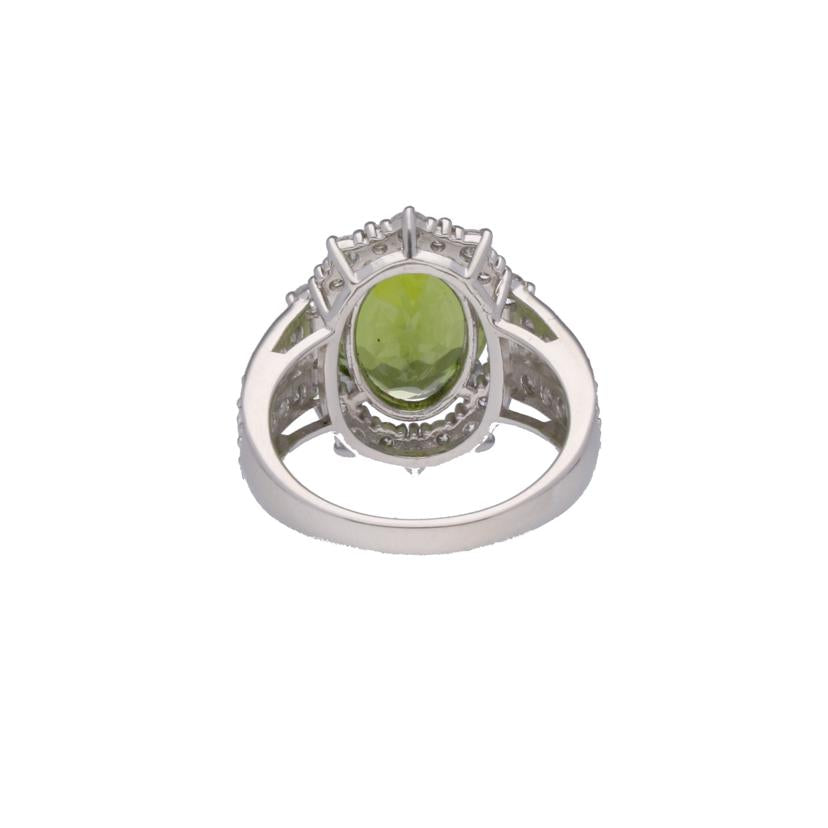 / ◎ Pt950ペリドットダイヤリング5.23/D1.40ct//Aランク/75