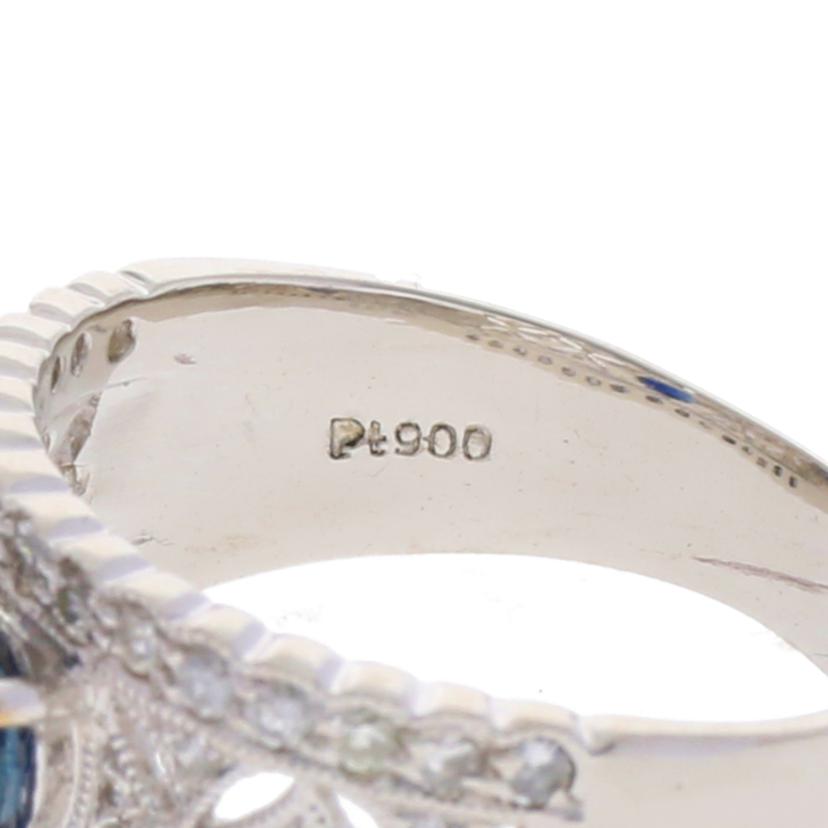 / Pt900サファイアダイヤリング0.96/D0.60ct//Aランク/75