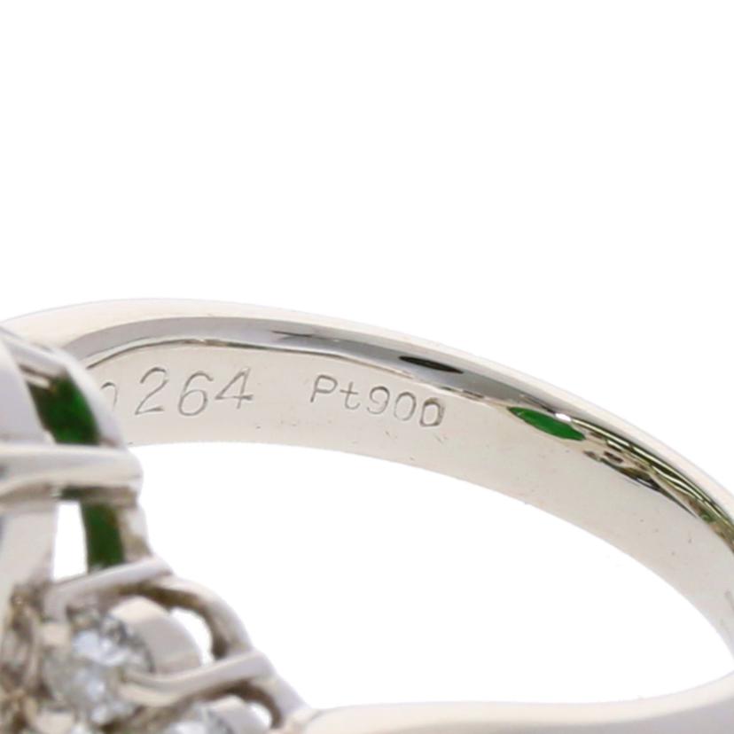 / Pt900翡翠 ダイヤリング0.264ct//Aランク/75