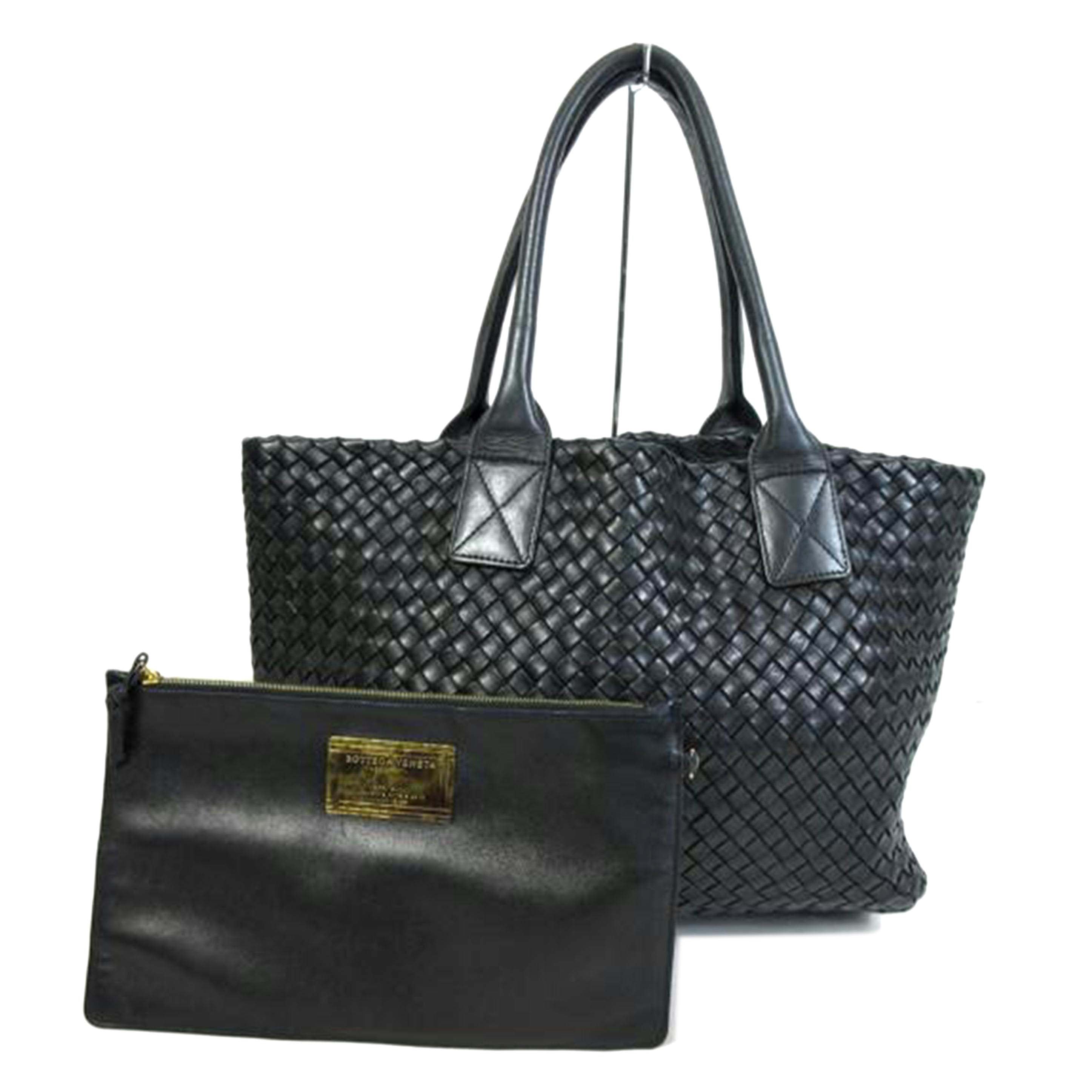 BOTTEGA VENETA BOTTEGA VENETA/ポーチ付イントレチャートトートバッグ/141498//V9131.1000/Bランク/70