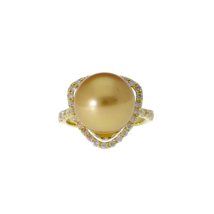 K18パールダイヤリング13.1㎜ 0.89ct//Aランク/75