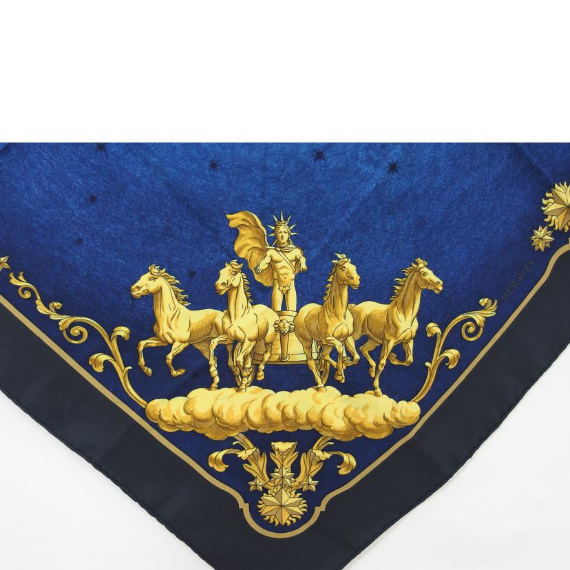 HERMES エルメス COSMOS 馬柄 ペガサス 大判/カレ90シルクスカーフ/コスモス宇宙観//ABランク/04