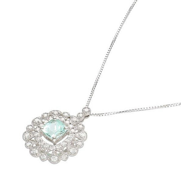 Pt950/Pt850パライバダイヤネックレス1.03/D0.56ct//Aランク/75