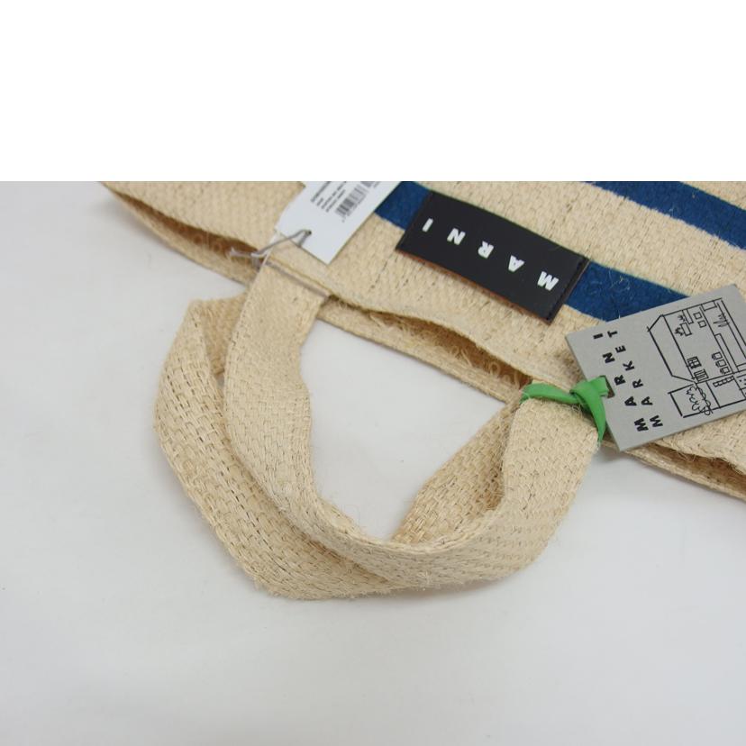 MARNI マルニ 麻バッグ ストローバッグ トートバッグ/カナパ/ショッピングバッグ/ボーダー/SHMH0003M0 RF083//ABランク/04