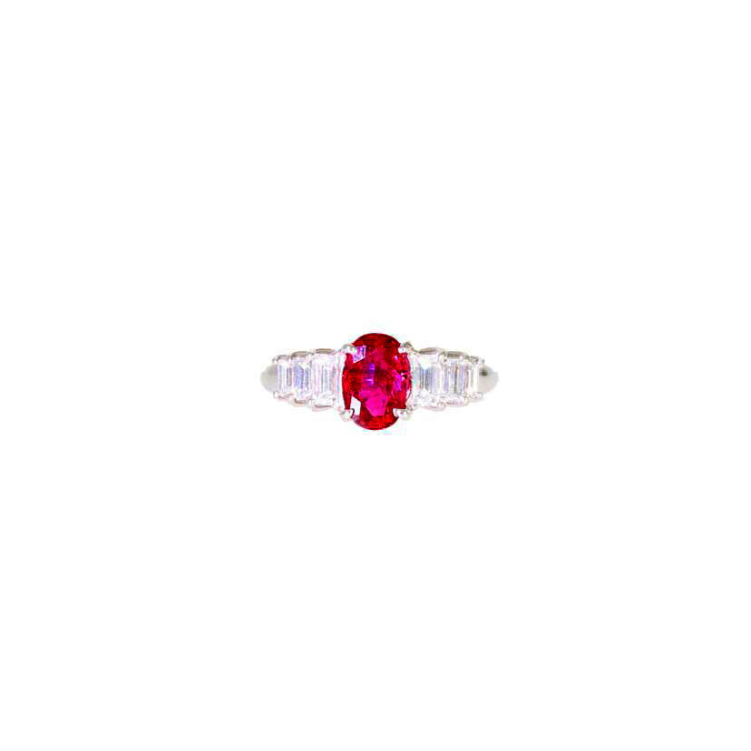 /◎PT900ルビーダイヤリング1.128/D0.57ct//ABランク/59
