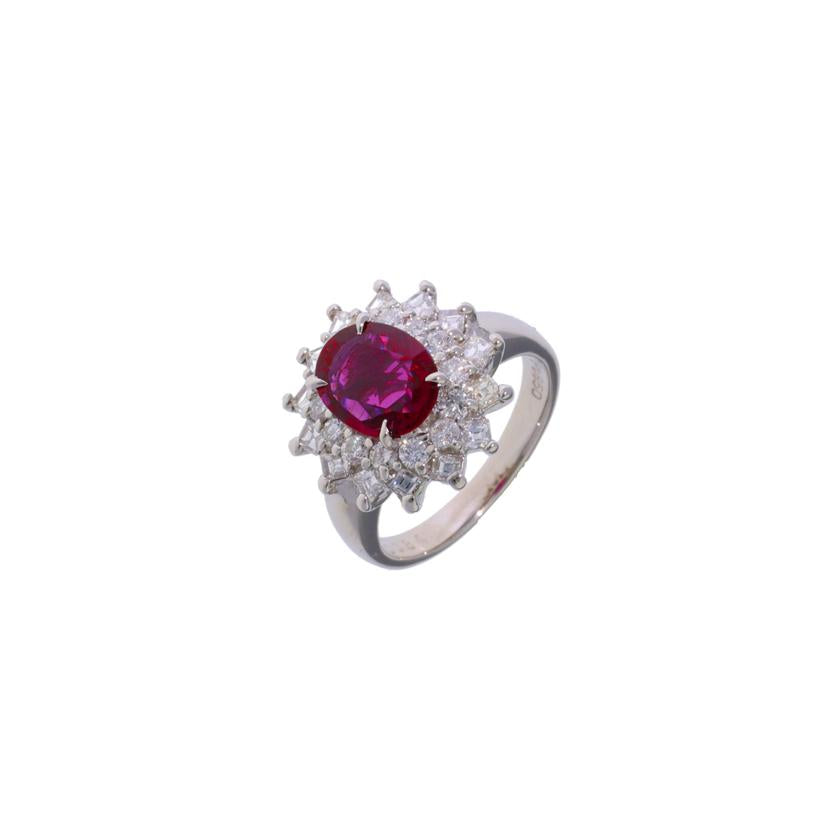 / ◎ Pt850ルビーダイヤリング1.34/D0.84ct//Aランク/75