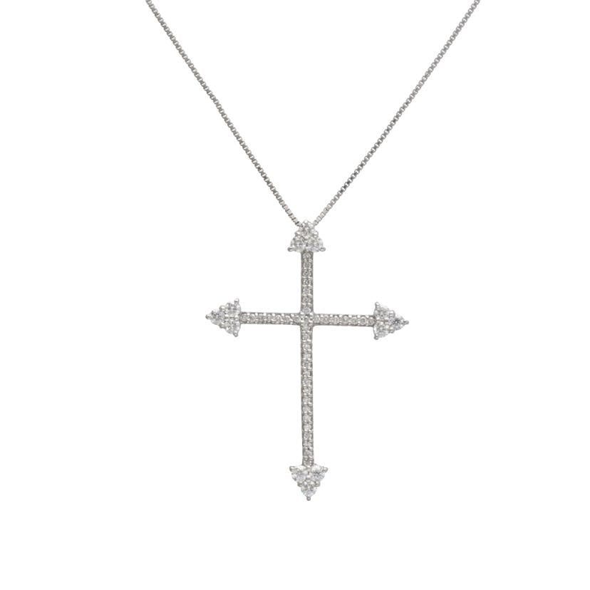 / K18WGダイヤネックレス1.00ct//Aランク/75