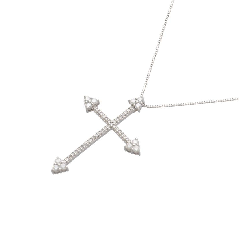 / K18WGダイヤネックレス1.00ct//Aランク/75