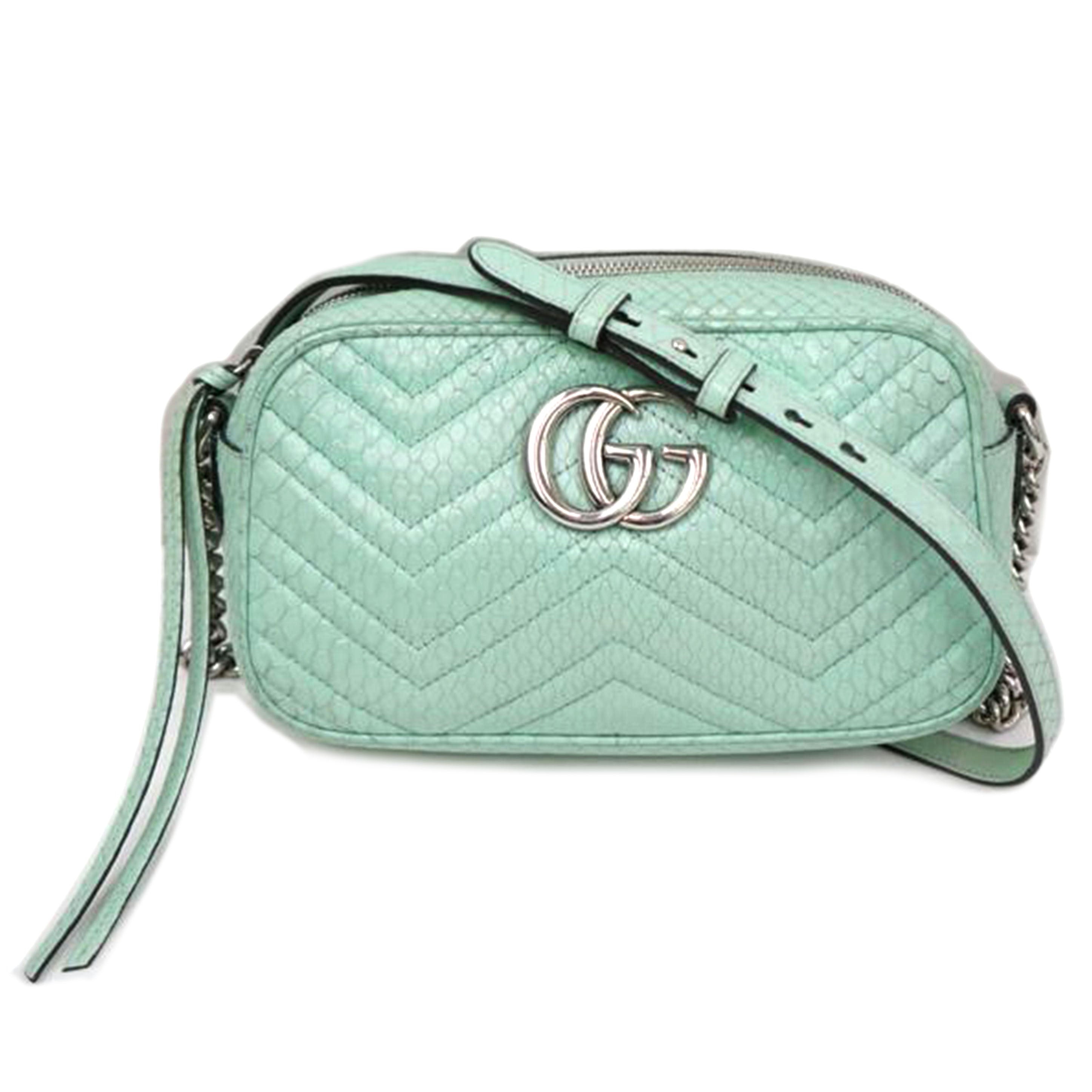 GUCCI グッチ/パイソンレザーGGマーモントチェーンショルダー/447632//525***/ABランク/67