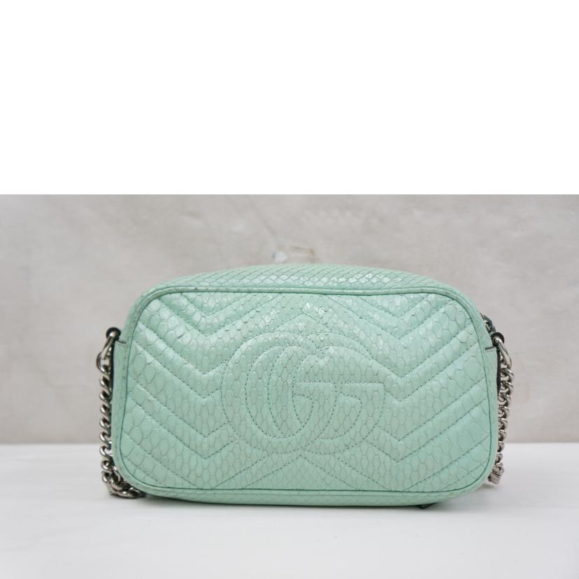 GUCCI グッチ/パイソンレザーGGマーモントチェーンショルダー/447632//525***/ABランク/67