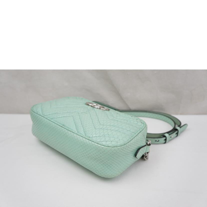 GUCCI グッチ/パイソンレザーGGマーモントチェーンショルダー/447632//525***/ABランク/67