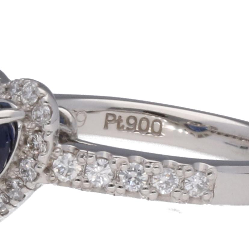 /◎ Pt900サファイア ダイヤリング1.59/D0.37ct//Aランク/75