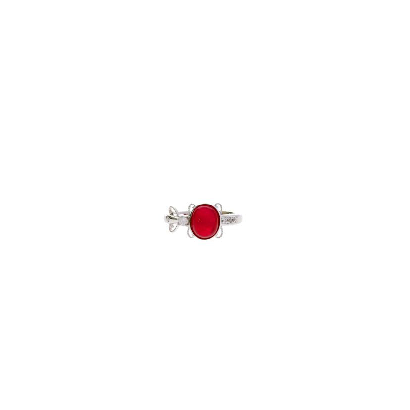 / K18WGルビーダイヤリング2.94/D0.09ct//Aランク/75