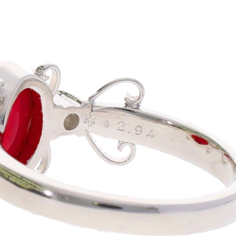 / K18WGルビーダイヤリング2.94/D0.09ct//Aランク/75