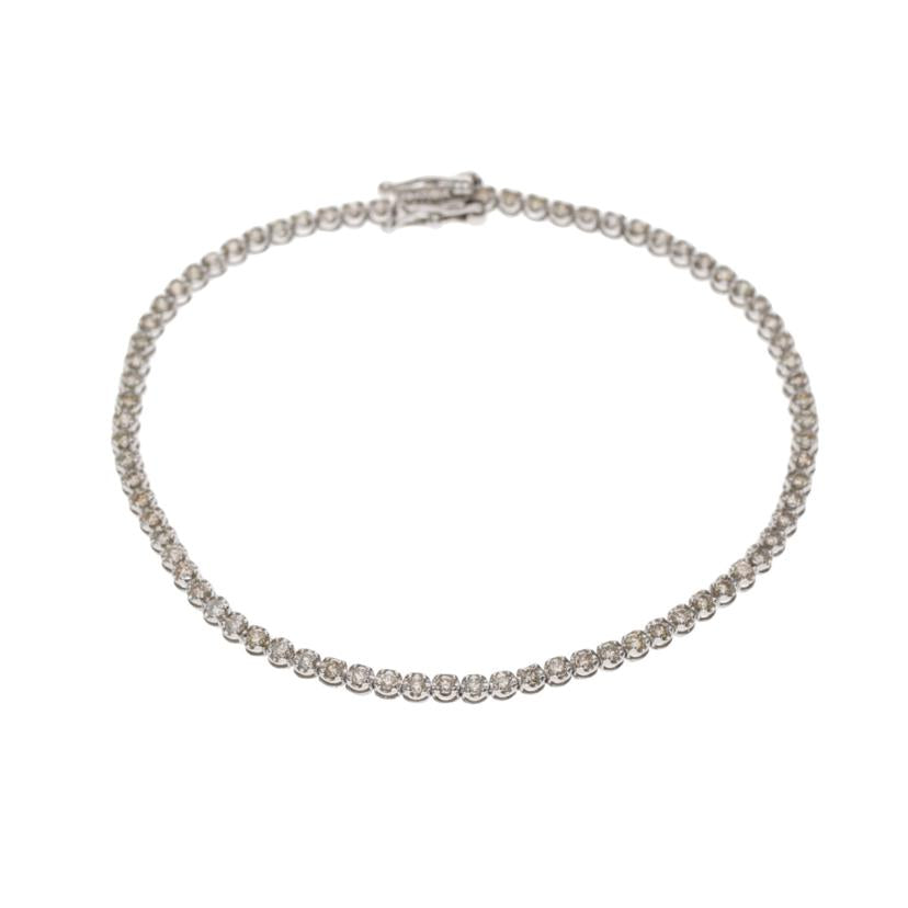 / K18WGダイヤテニスブレスレット1.00ct //Aランク/75
