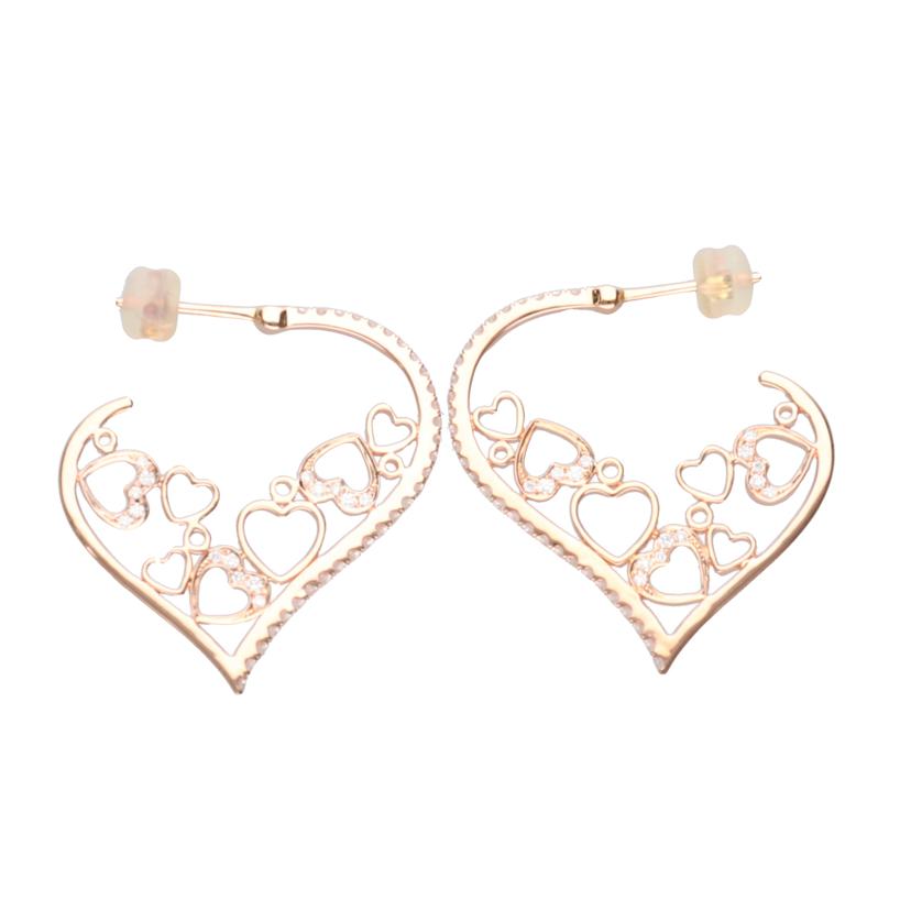 /◎ K18 ダイヤハートピアス 0.372ct×2//Aランク/75